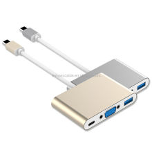 USB Type C to USB Type A VGA Type C Power Charging Adapter